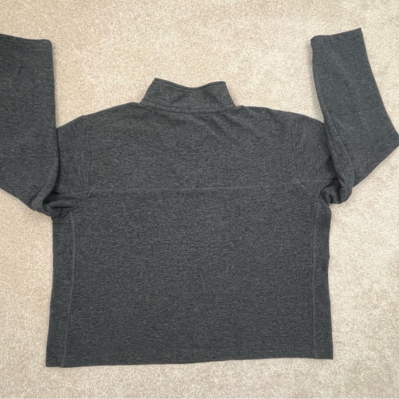 Lands End Sweater Adult Extra Large Gray Quarter Zip Fleece Pullover Outdoor Men - Picture 12 of 13